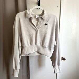 Nike Women's Sportswear Velour Polo Size XS in Cream